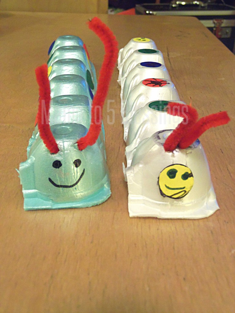 egg carton caterpillars 1