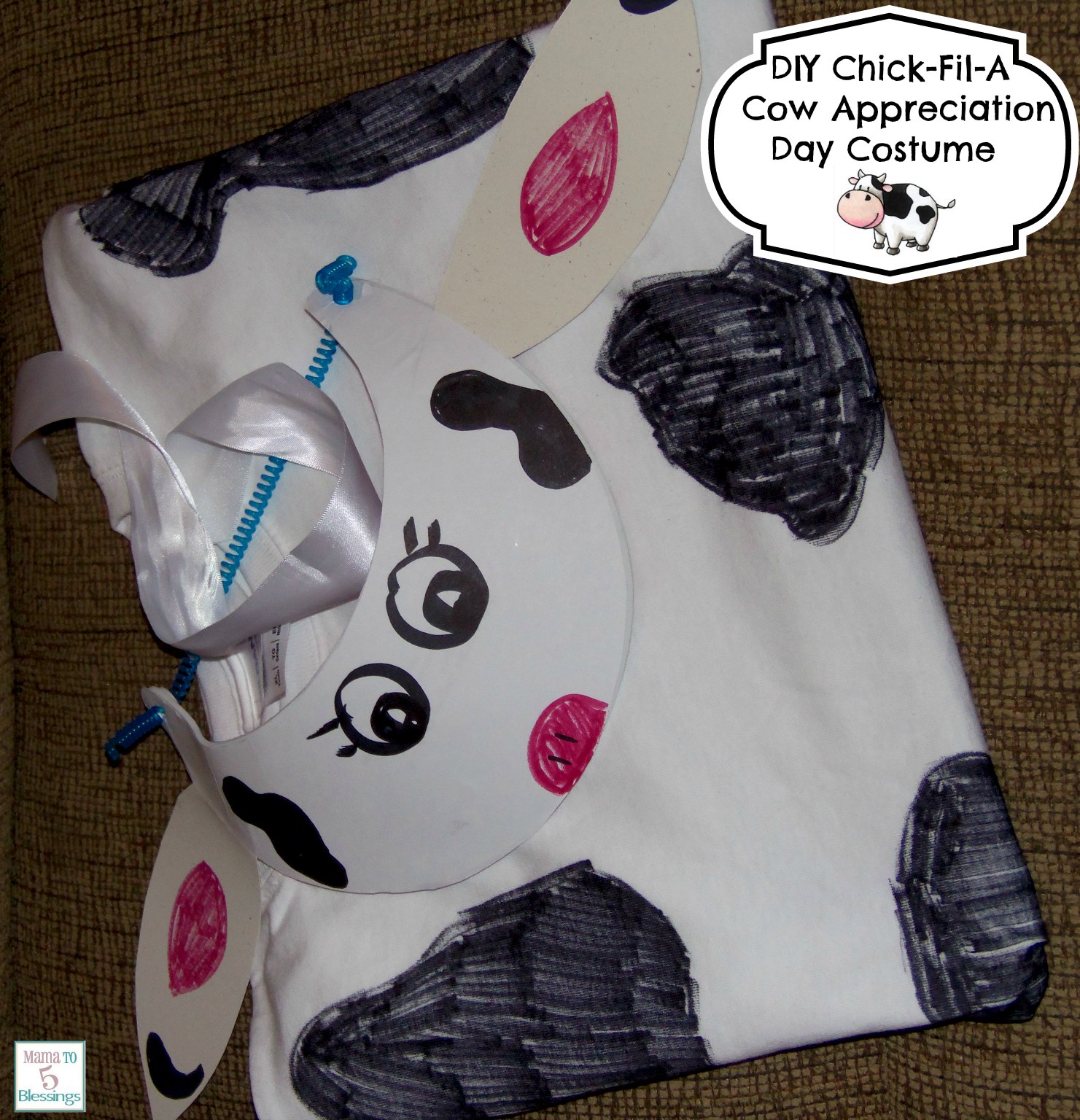 Chick-fil-a cow diy costume use a - Mama to 6 Blessings