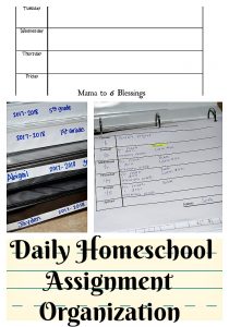 Daily Homeschool Assignment Organization (Free printable) - Mama to 6 ...